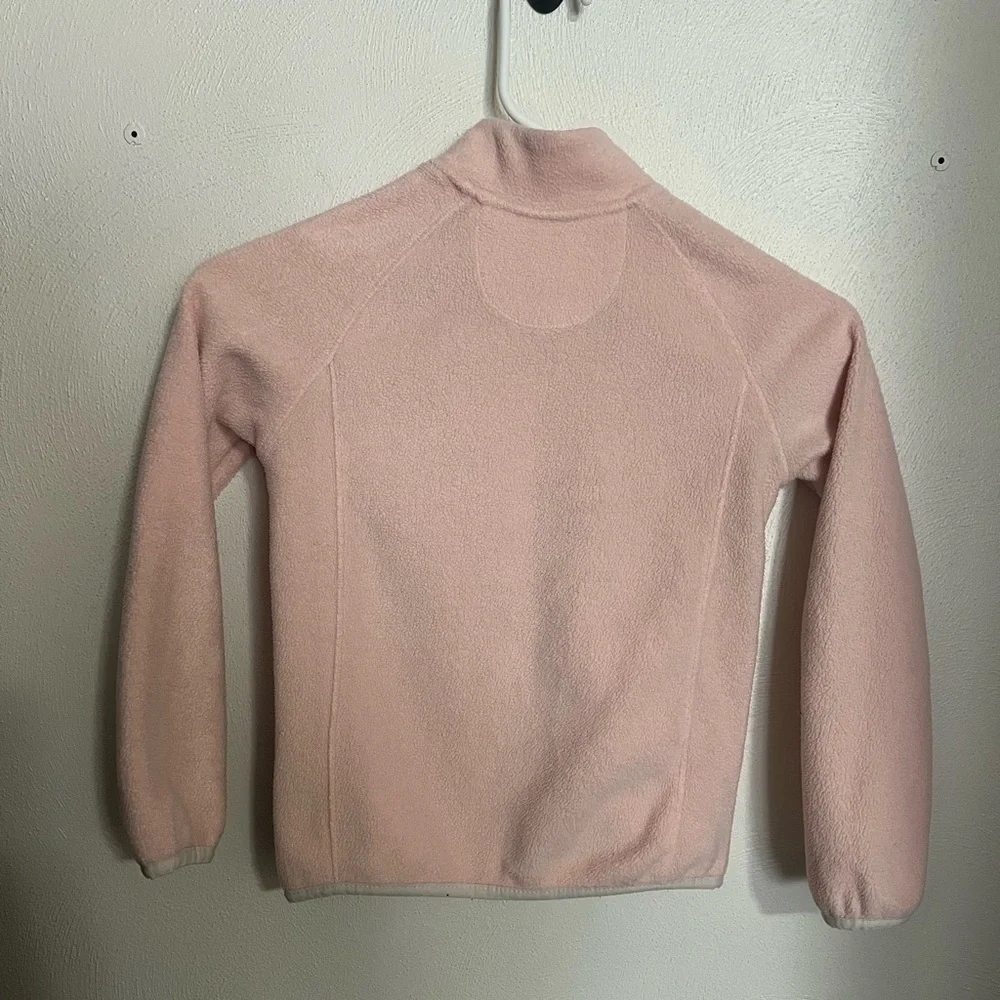 NIKE Classic Embroidered Logo Casual Fleece Full Zip Jacket Pink White Girl's 6X